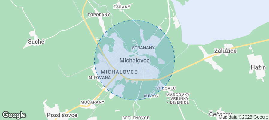 Michalovce Airbnb map